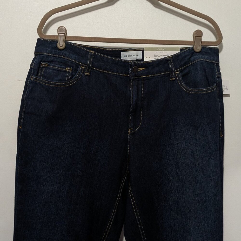 Liz Claiborne Dark Blue Denim Women's Curvy Fit Skinny Leg Jeans